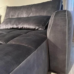 Eckgarnitur Adino Bezug Stoff 4183 Shaggy 3525 Light Grey Grau Und 1605 Velvet Raven Anthrazit Ohne Kissen