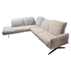 Eckgarnitur Calmo Bezug 13 Aquaclean Cosmo Kufe Schwarz Matt Inklusive Motorischer Fußstütze