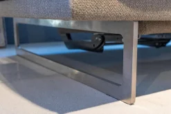 Eckgarnitur Mit Hocker Mellow 1630 Bezug Stoff Danio U3333D Grau Flachstahlfuß Chrom Gebürstet