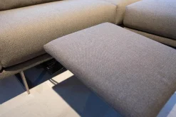 Eckgarnitur Mit Hocker Mellow 1630 Bezug Stoff Danio U3333D Grau Flachstahlfuß Chrom Gebürstet