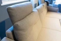 Eckgarnitur Mit Hocker Mellow 1630 Bezug Stoff Danio U3333D Grau Flachstahlfuß Chrom Gebürstet