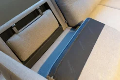 Eckgarnitur Mit Hocker Mellow 1630 Bezug Stoff Danio U3333D Grau Flachstahlfuß Chrom Gebürstet