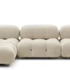 Eckiges Sofa Camaleonda Stoff Chenille Enia Elfenbein Weiß Untergestell MDF Füße Buche Natur