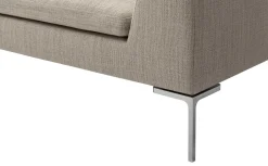 Eckiges Sofa Charles Stoff Rattier Seil Beige Innenrahmen Stahlrohre Füße Aluminiumguss Inklusive Kissen