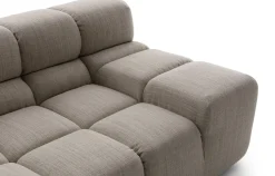 Eckiges Sofa Tufty Time Stoff Rattier Astro Seil Braun Innenrahmen Stahlrohre Füße Schwarz Mit Rückenkissen