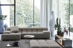 Eckiges Sofa Tufty Time Stoff Rattier Astro Seil Braun Innenrahmen Stahlrohre Füße Schwarz Mit Rückenkissen