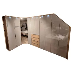 Eckkleiderschrank Nika Seidengrau Sonoma Eiche Horizont 100