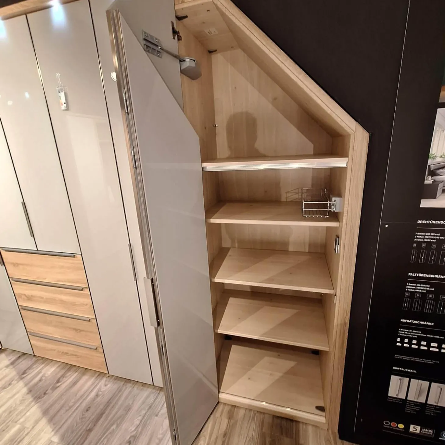 Eckkleiderschrank Nika Seidengrau Sonoma Eiche Horizont 100