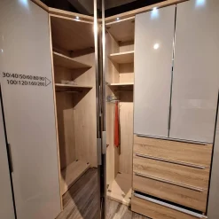 Eckkleiderschrank Nika Seidengrau Sonoma Eiche Horizont 100