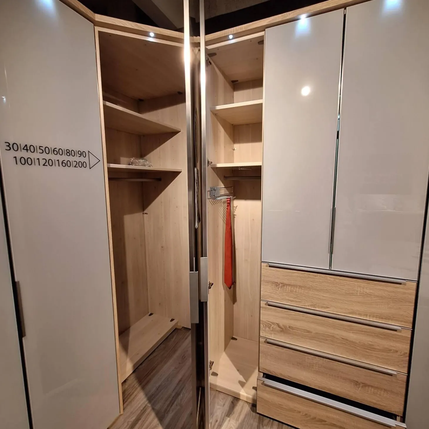 Eckkleiderschrank Nika Seidengrau Sonoma Eiche Horizont 100