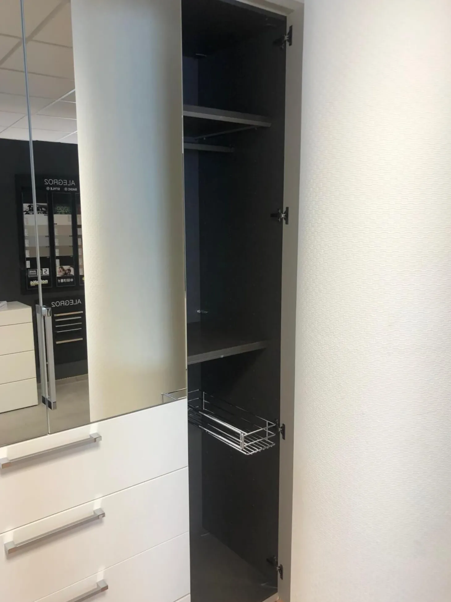 Eckschrank Horizont 10 Polarweiß Innen Leinenoptik