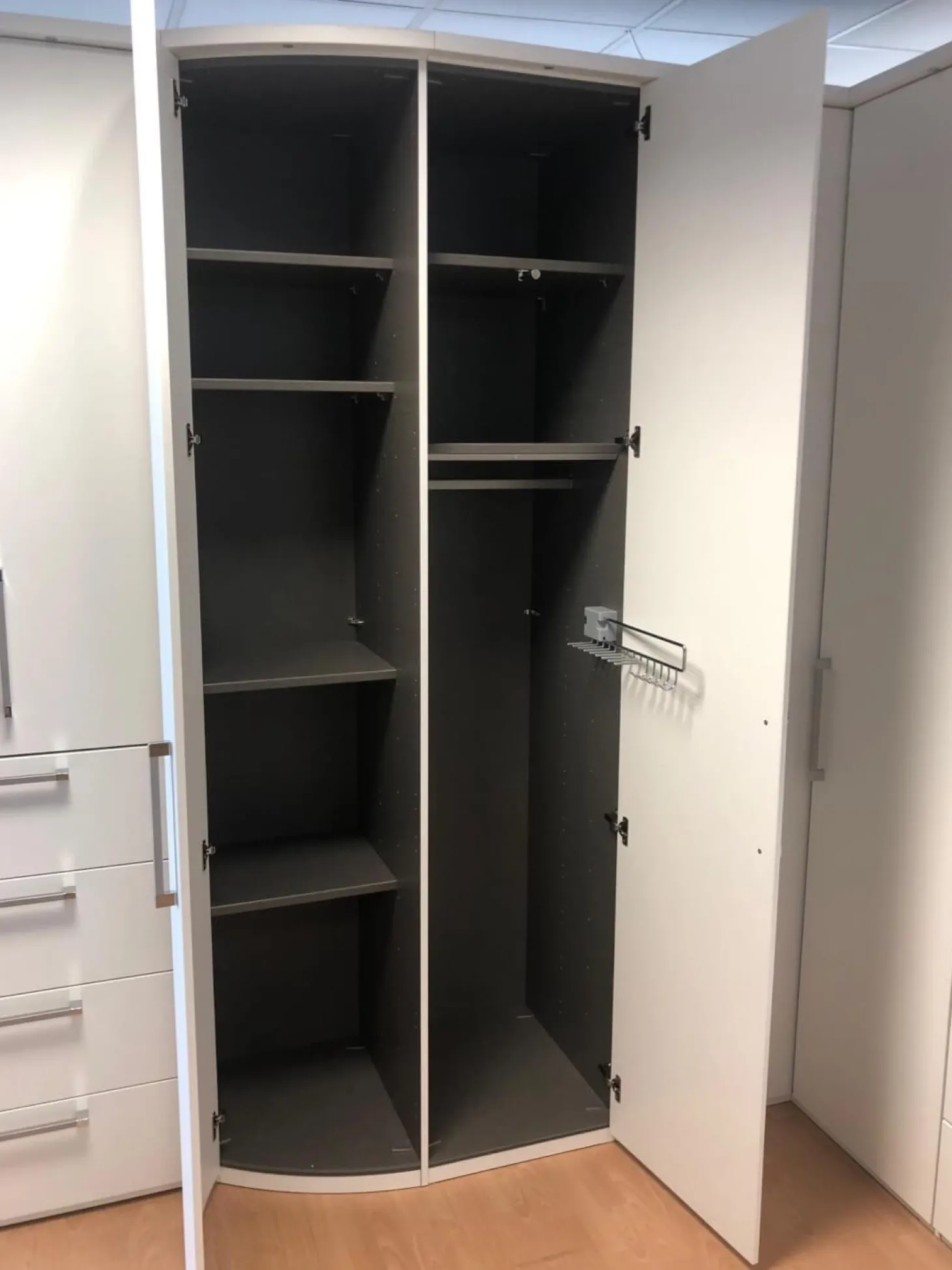 Eckschrank Horizont 10 Polarweiß Innen Leinenoptik