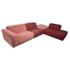Ecksofa 22000 Bezug Materialmix 25163 Rosa Und Rot Fuß Schwarz