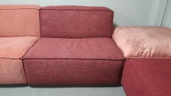 Ecksofa 22000 Bezug Materialmix 25163 Rosa Und Rot Fuß Schwarz