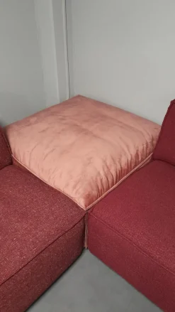 Ecksofa 22000 Bezug Materialmix 25163 Rosa Und Rot Fuß Schwarz