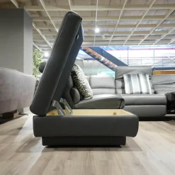 Ecksofa 1330 Callas Leder 24 Longlife Zinn Grau Mit Elektrischem Wall Free Beschlag