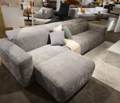 Ecksofa 34000 Dwayne Stoff V87 21 Silver Grau Füße Kunststoff Schwarz Mit Kopfteilverstellung