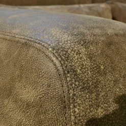 Ecksofa 7500 Echtleder Used Braun Füße Buche Schwarz Lackiert