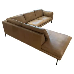 Ecksofa 3215 L Ferrara Leder Sauvage Stone Füße M058S18