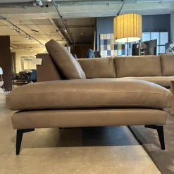 Ecksofa 3215 L Ferrara Leder Sauvage Stone Füße M058S18