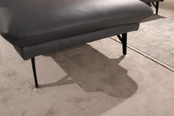 Ecksofa 1928 Leder 24 Longlife Aqua Grau mit Kopfstütze und 1 Nierenkissen