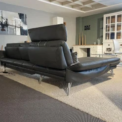 Ecksofa 1928 Leder 31 Longlife Moor Fuß Edelstahloptik