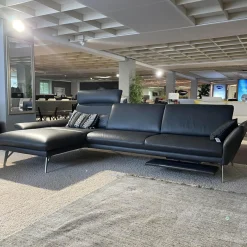 Ecksofa 1928 Leder 31 Longlife Moor Fuß Edelstahloptik