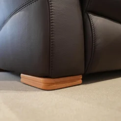 Ecksofa 1950 Leder 33 Longso Coffee Schwarz Anthrazit Holzteile Buche 042