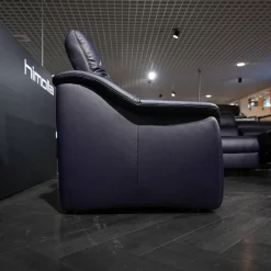 Ecksofa 1505 Leder L24 Longru Pazifik Dunkelblau Inklusive Relaxsessel Small 7052 35U44