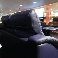 Ecksofa 1505 Leder L24 Longru Pazifik Dunkelblau Inklusive Relaxsessel Small 7052 35U44