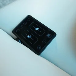 Ecksofa 9200 Leder Montana Angora Weiß Füße Metall Gebürstet Mit Elektrischer Verstellung