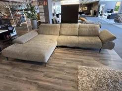 Ecksofa 24405 Levi Stoff S2298 Pepper Grau Fuß Schwarz mit Sitzvorzug Motorisch