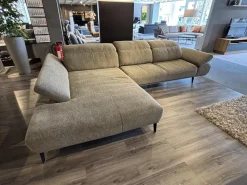 Ecksofa 24405 Levi Stoff S2298 Pepper Grau Fuß Schwarz mit Sitzvorzug Motorisch