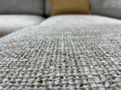 Ecksofa 60 Sina Korpus Leder 38 111 Ockerbraun Braun Sitz Stoff 26 383 Sandgelb Grau Gestell Schwarz