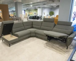 Ecksofa 1175 Spektra Stoff 24 Q2 Fashion Grau Fuß Metall Anthrazit Pulverbeschichtet