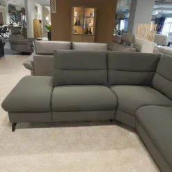 Ecksofa 1175 Spektra Stoff 24 Q2 Fashion Grau Fuß Metall Anthrazit Pulverbeschichtet