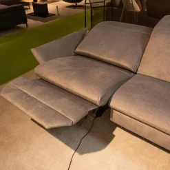 Ecksofa 4056 Stoff 22 Joyce Silver SP 19 Grau Metallfuß Schwarz Mit Kissen