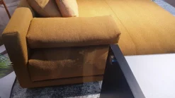 Ecksofa 142 Stoff 1 Medium Braun Beige mit 8 Kissen