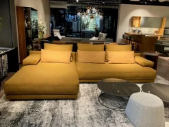 Ecksofa 142 Stoff 1 Medium Braun Beige mit 8 Kissen