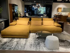 Ecksofa 142 Stoff 1 Medium Braun Beige mit 8 Kissen