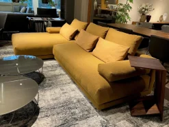 Ecksofa 142 Stoff 1 Medium Braun Beige mit 8 Kissen