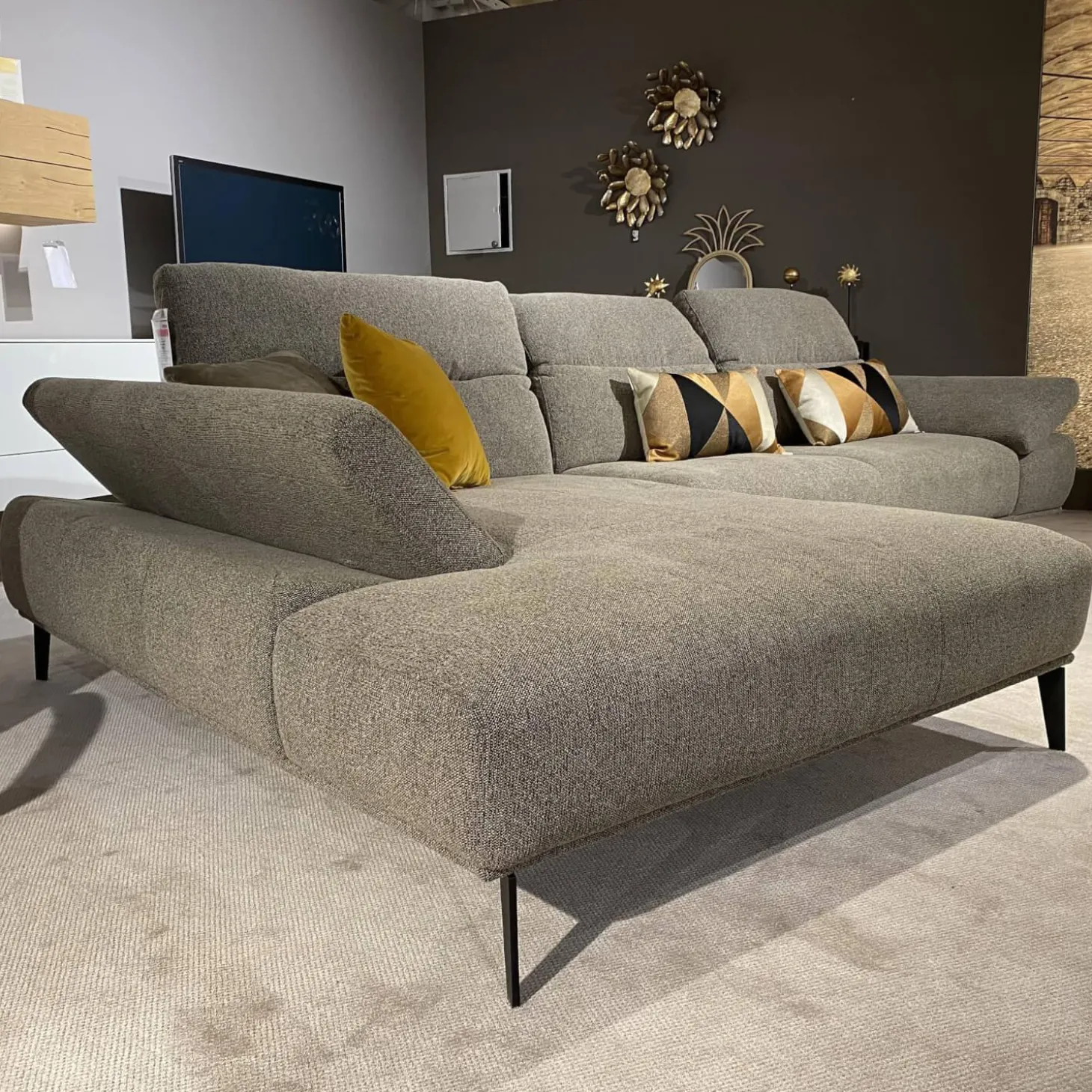 Ecksofa 24405 Stoff 3 Pepper S2298 Grau