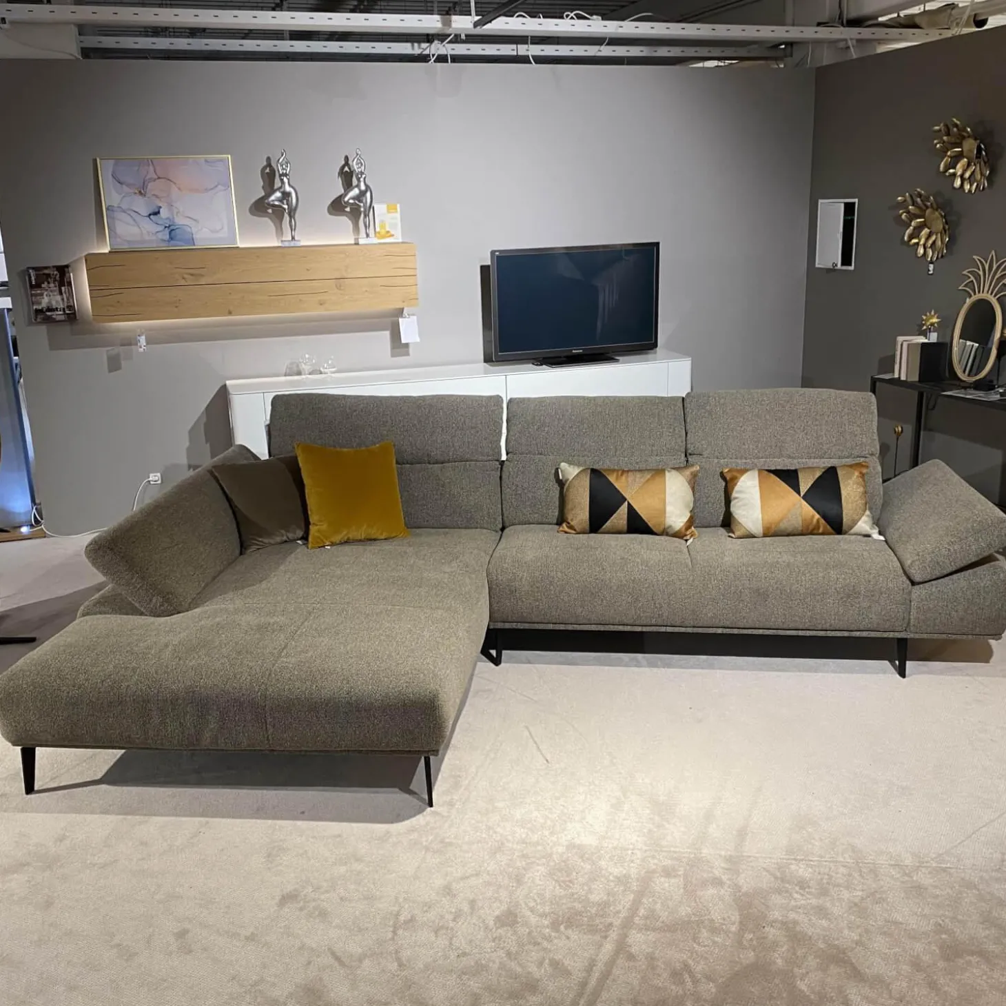 Ecksofa 24405 Stoff 3 Pepper S2298 Grau