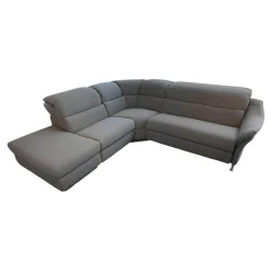 Ecksofa 1924 Stoff 24 Q2 Fashio Magma Grau Fuß Edelstahloptik