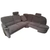 Ecksofa 50003 Stoff Dana Stahl mit Relaxsessel und verschiedenen Funktionen