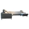 Ecksofa 4305 Stoff Miro Silver Grau Füße Metall Inklusive Kopfstütze