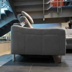 Ecksofa 4305 Stoff Miro Silver Grau Füße Metall Inklusive Kopfstütze