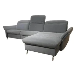 Ecksofa 1065 Stoff Nuvano Navy Blau Mit Verstellbaren Kopf- Und Ammteilen