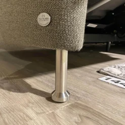 Ecksofa 1924 Stoff Q2 Fashion Rauch Grau Füße Aluminium Mit Elektrischen Verstellungen