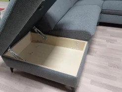 Ecksofa 1926 Stoff Q2 Melange Mare Grau mit Relaxfunktion